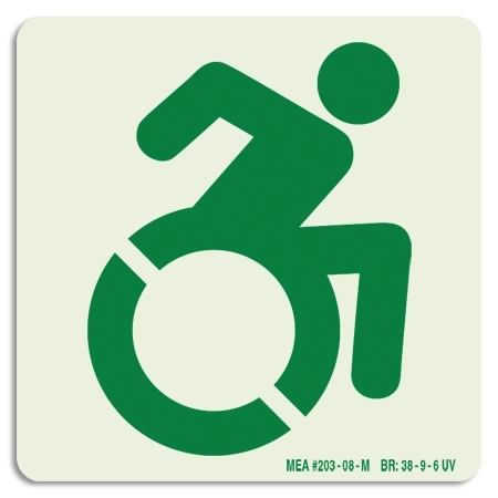 Photoluminescent Accessible Emergency Exit Sign- Dynamic ISA Symbol