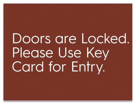 Please Use Your Key Card Sign