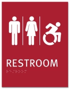 Restroom Sign w/Unisex & Dynamic ISA Symbols - Replacements