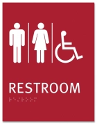 Restroom Sign w/Unisex & ISA Symbols - Replacements