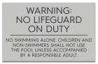 South Dakota No Lifeguard Pool Sign
