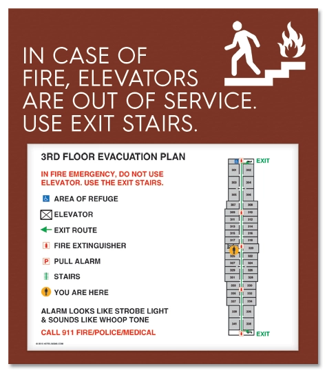 Standard Elevator Evacuation Plans - CA Compliant