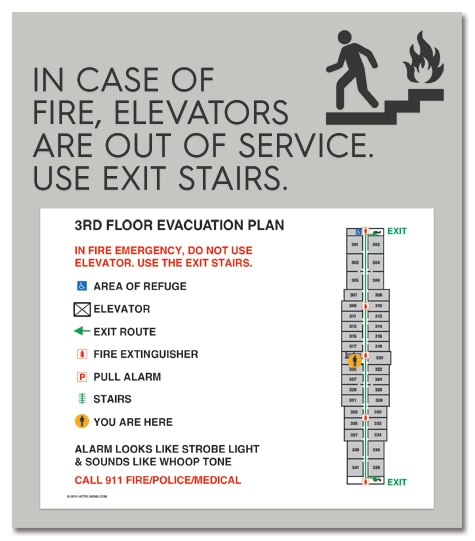 Standard Elevator Evacuation Plans - CA Compliant