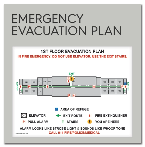 Standard Entrance Evacuation Plans - CA Compliant