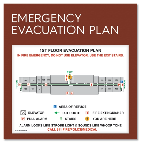 Standard Entrance Evacuation Plans - CA Compliant