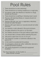State Pool & Spa Signs - Pool Rules - South Carolina Compliant