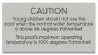 State Pool Sign - Caution Pool Temperature - Michigan Compliant
