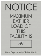 State Pool Sign - Max Bather Load - Illinois Compliant