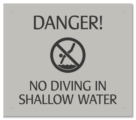 State Pool Sign - No Diving - Maryland Compliant