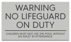 State Pool Sign - No Lifeguard - Minnesota Compliant