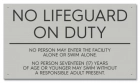 State Pool Sign - No Lifeguard on Duty - KY Compliant