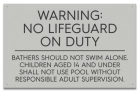 State Pool Sign - No Lifeguard on Duty - Utah Compliant