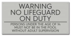 State Pool Sign - No Lifeguard - Texas Compliant