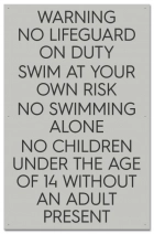 State Pool Sign - No Lifeguard - Virginia Compliant
