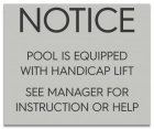 State Pool Sign - Pool Lift - Illinois Compliant