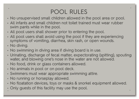State Pool Sign - Pool Rules - Maine Compliant