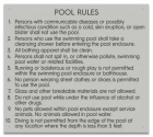 State Pool Sign - Pool Rules - Michigan Compliant