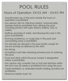 State Pool Sign - Pool Rules - Rhode Island