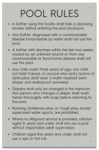 State Pool Sign - Pool Rules - Utah Compliant