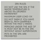 State Pool Sign - Spa Rules - Texas Compliant