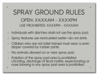 State Pool Sign - Spray Ground Rules - New York City Compliant