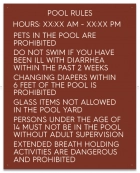 Texas Pool Rules Sign