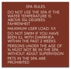 Texas Spa Rules Pool Sign