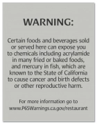 Warning Sign: Foods and Beverages