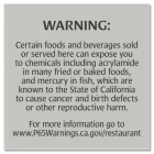 Warning Sign: Foods and Beverages