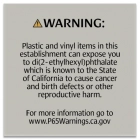 Warning Sign: Plastic and Vinyl
