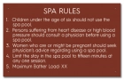 Washington Spa Rules Sign