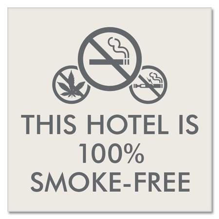 100% Smoke-Free Hotel Vinyl Labels - Package of 8