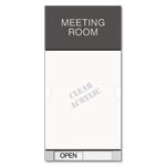 2-Line Meeting Room Sign w/Window & Sliding Panel