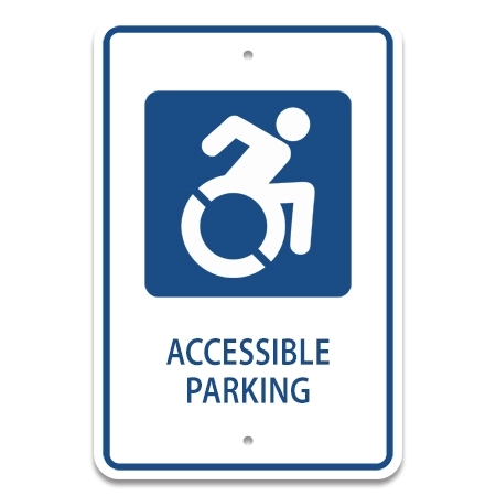 Accessible Parking Sign w/Dynamic ISA Symbol