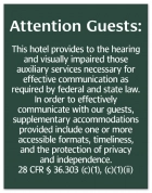 Attention Guests Sign: Hearing & Visually Impaired