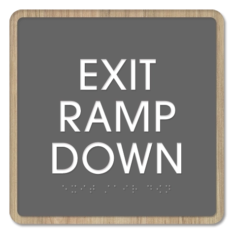 Exit Ramp Down - Egress Sign - CA Compliant