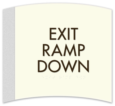 "Exit Ramp Down" Egress Sign - CA Compliant