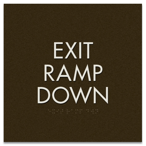"Exit Ramp Down" Egress Sign - CA Compliant - Exterior