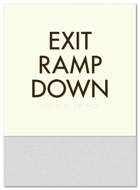 "Exit Ramp Down" Egress Sign - CA Compliant