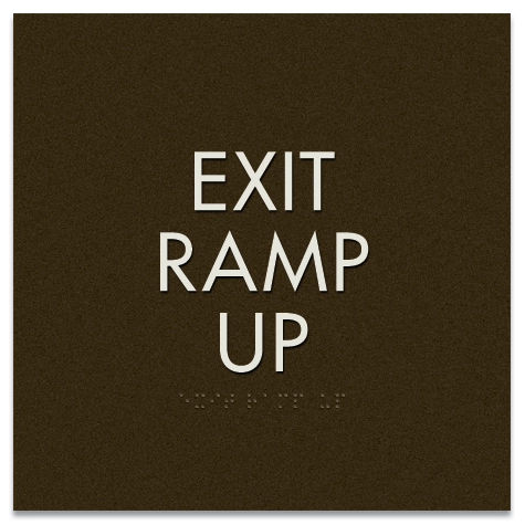 "Exit Ramp Up" Egress Sign - CA Compliant