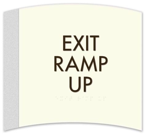 "Exit Ramp Up" Egress Sign - CA Compliant