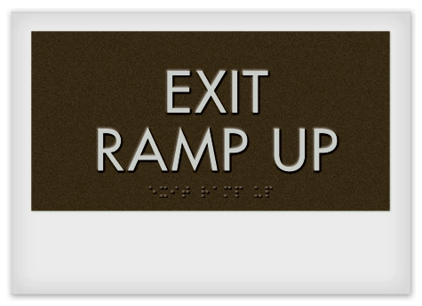 "Exit Ramp Up" Egress Sign - CA Compliant