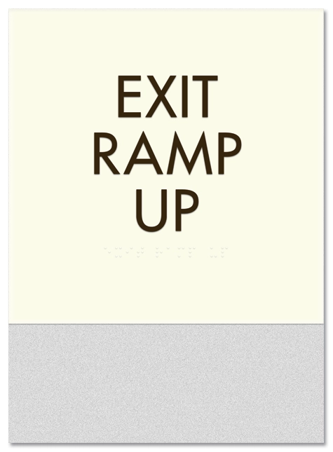 "Exit Ramp Up" Egress Sign - CA Compliant