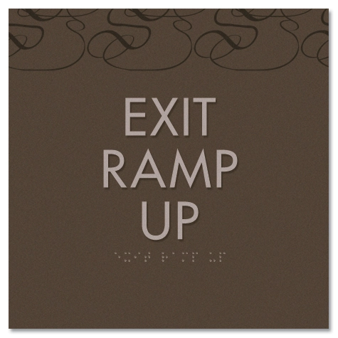 "Exit Ramp Up" Egress Sign