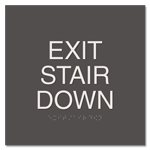 "Exit Stair Down" Egress Sign - CA Compliant
