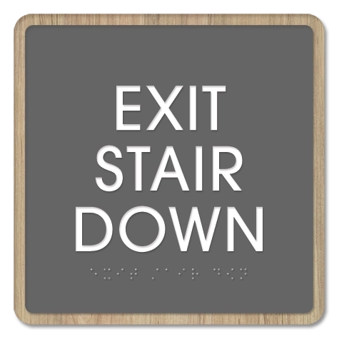 Exit Stair Down - Egress Sign - CA Compliant