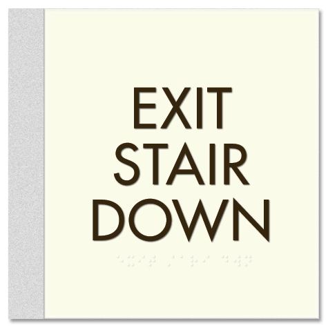 Exit Stair Down - Egress Sign - CA Compliant
