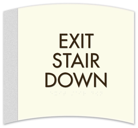 "Exit Stair Down" Egress Sign - CA Compliant