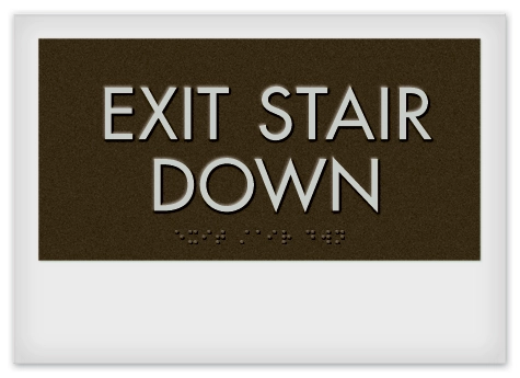 "Exit Stair Down" Egress Sign - CA Compliant
