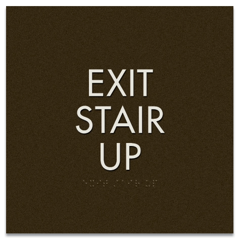"Exit Stair Up" Egress Sign - CA Compliant